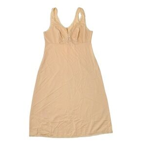 Cream slip dress under gown